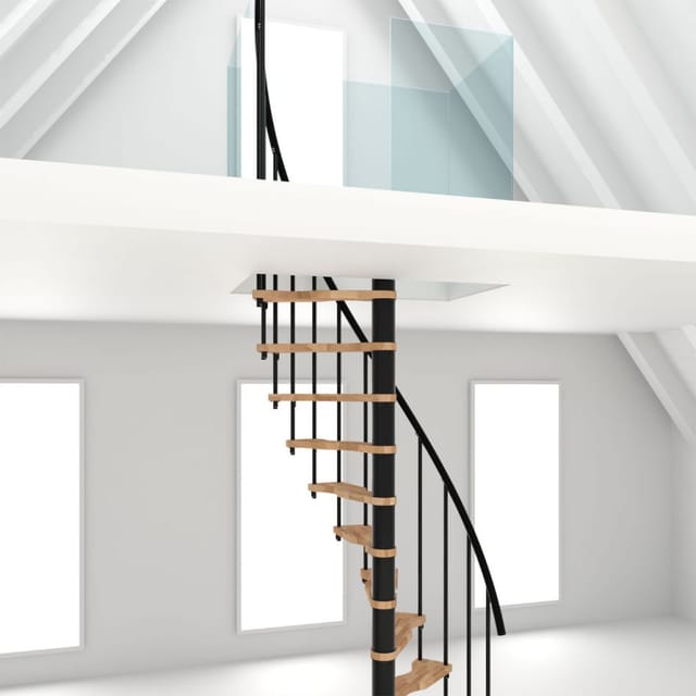 Minka Spindeltreppe Suono Smart Schwarz Geschosshöhe bis 305 cm