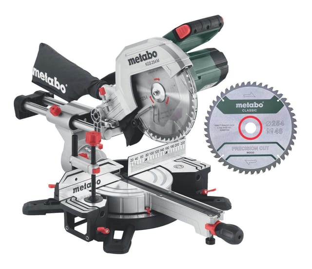 Metabo Kapp- & Zugsäge KGS 254 M inkl. 2 Hartmetall-Sägeblättern