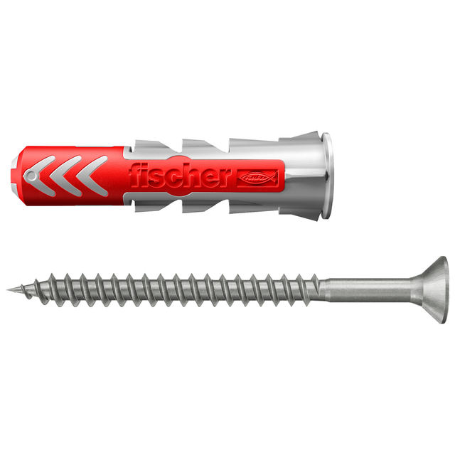 Fischer Dübel DuoPower Ø 6 mm x 30 mm RB K 12 Stück mit Schraube und Aufkleber