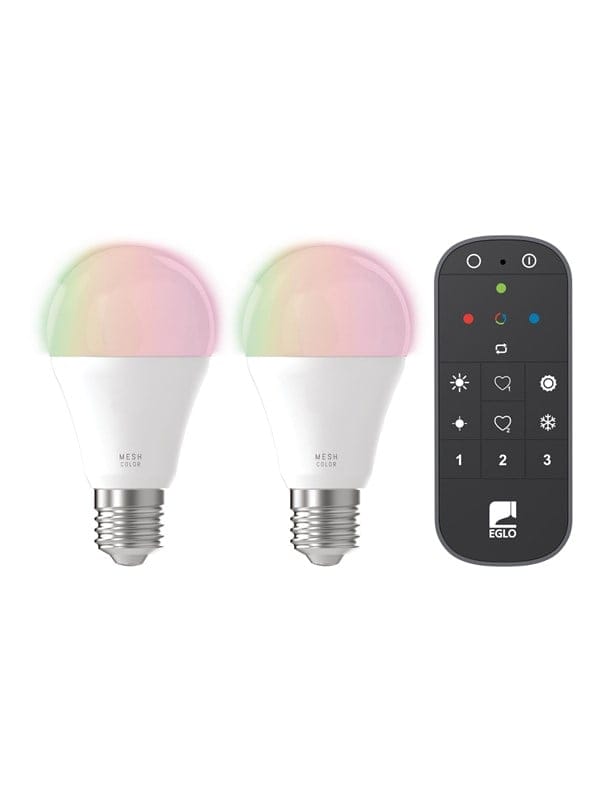 Eglo LED-Leuchtmittel E27 Glühlampenform 2er Set und Fernbedienung 9 W 806,m