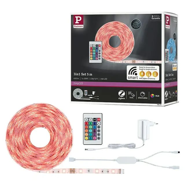 Paulmann LED-Strip RGBW SimpLED Komplettset Smart Home Zigbee 5 m