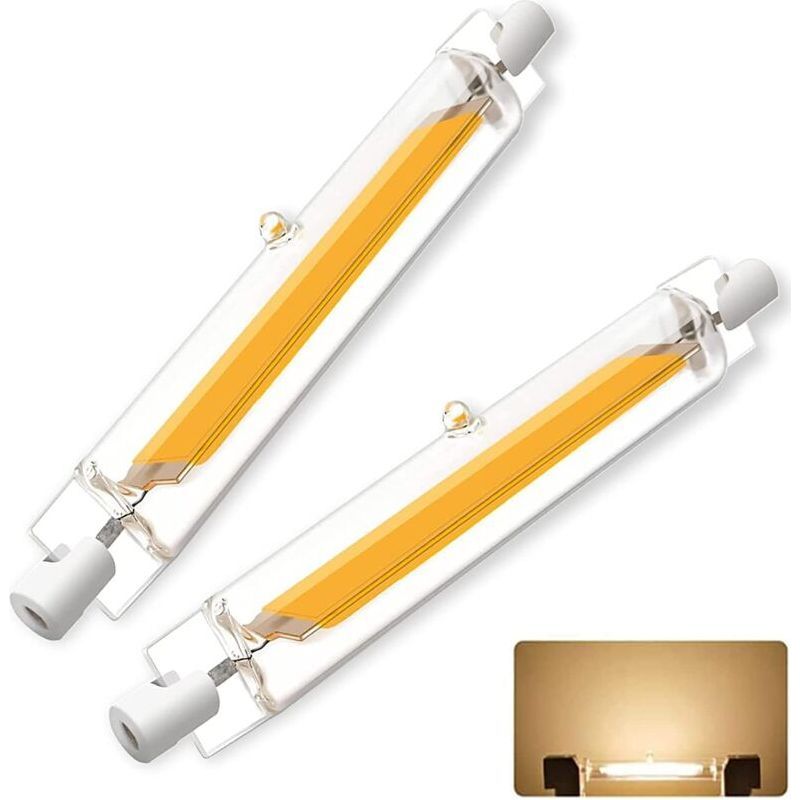 R7s 118mm Dimmbare Led-lampe, R7s Led 118mm 20w Entspricht R7s 200w Halogenlampe J118, Warmweißes Licht 3000k 360° Abstrahlwinkel, Flimmerfrei 2000lm, 2er-pack [energieklasse F]