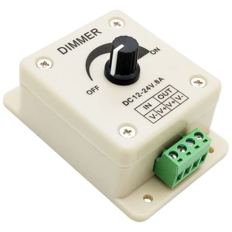 1 Stück Led-dimmerschalter, Einstellbares Dimmer-steuermodul, Lichtdimmschalter, Einzelfarben-steuergerät, Dc 12v 24v 8a Einstellbarer Dimmerschalter