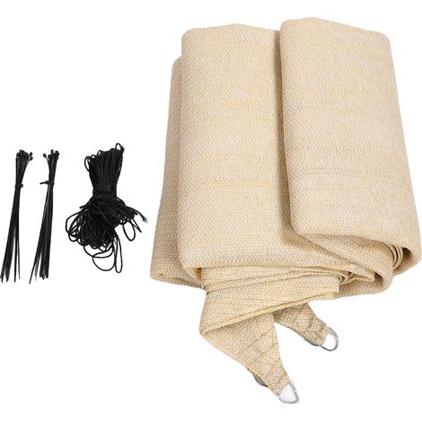 Beiges, Rechteckiges Sonnensegel Aus Wasser- Und Luftdurchlässigem Polyethylen, Für Garten Und Terrasse, 3,05 X 3,05 M / 10 X 10 Fuß