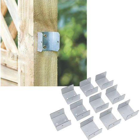 Packung Mit 10 U-förmigen, Verzinkten Stahlpfostenankern Für Holzpfosten, Diebstahl- Und Vibrationsfest, Für 50 Mm / 1,97 Zoll Beton- Und Holzpfosten
