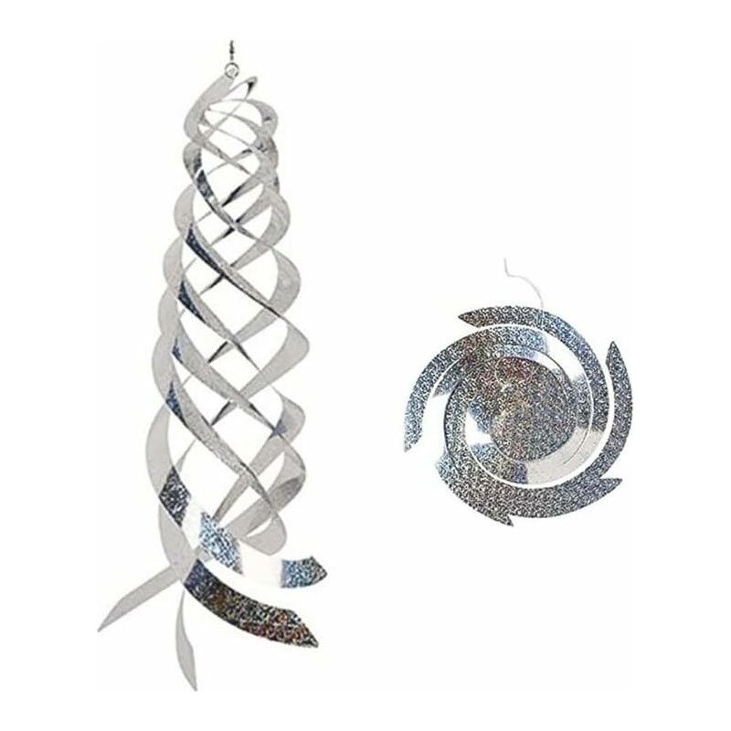 Aougo – 5er-pack Spiralförmige Taubenabwehrvorrichtungen – Silberne Polyesterfolie – Reflektierend Zur Abschreckung Von Vögeln – Schutz Für Garten Und Balkon