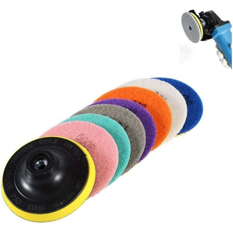 Sjlerst Diamantpolierscheiben, 8 Stück 4 Zoll (100 Mm), Polierpads Für Beton, Granit Und Marmor, Für Poliermaschinen