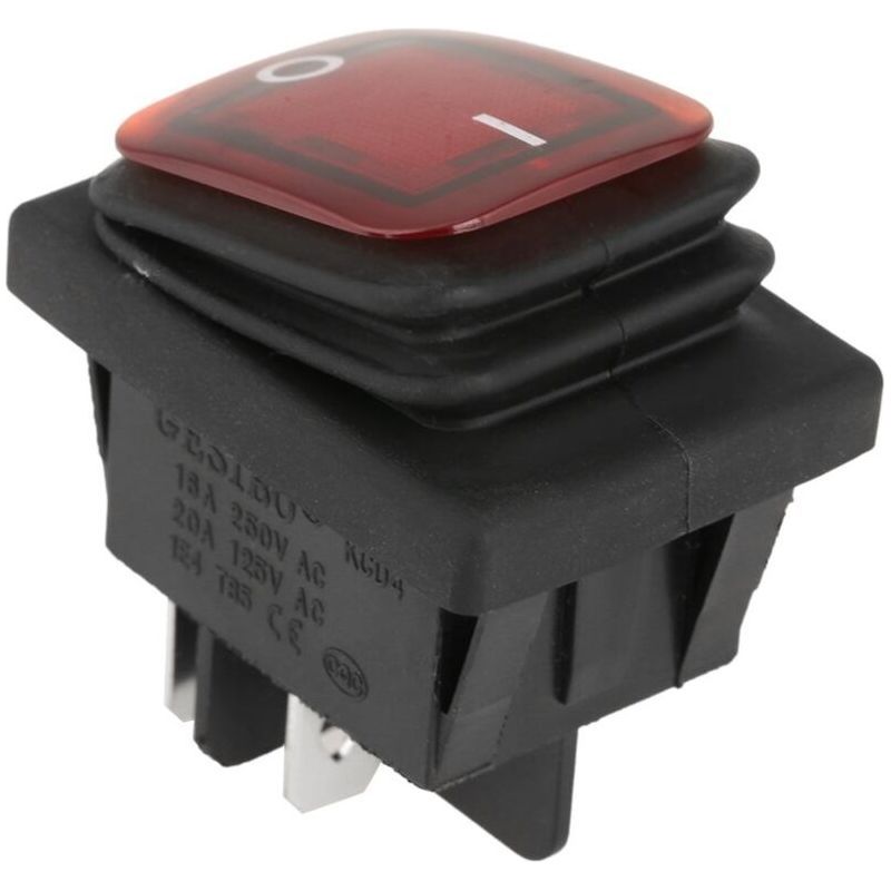 Sjlerst – Ein-/ausschalter 220 V 20 A – 4-polig, Ip67 Wasserdicht Mit Roten Und Grünen Kontrollleuchten – Einfacher Austausch Bei Elektroinstallationen – 4-polig