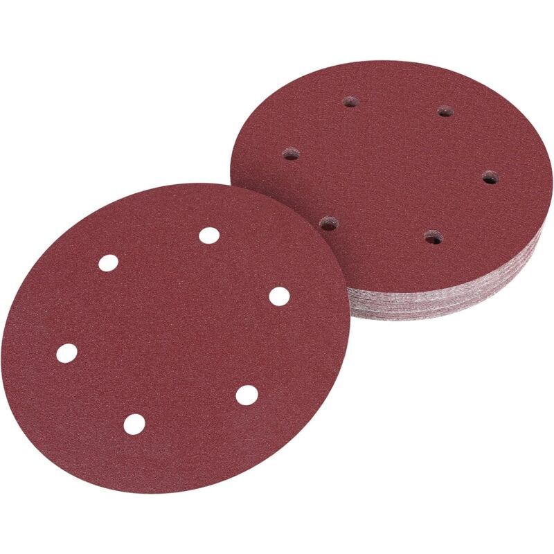 Aougo – 225-mm-schleifscheibe – 30er-pack, Körnung 80 – 6 Staubabsaugöffnungen – Für Holz, Metall Und Glas