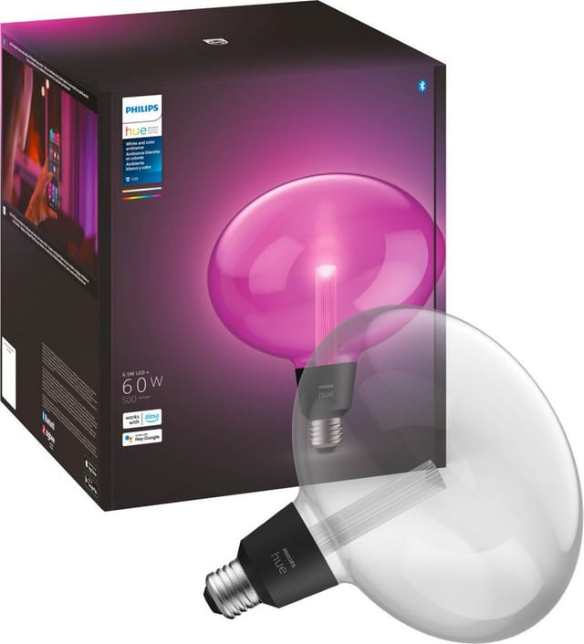 Philips Hue Leuchtmittel E27 Globeform 6.500 K 500,m 6,5 W