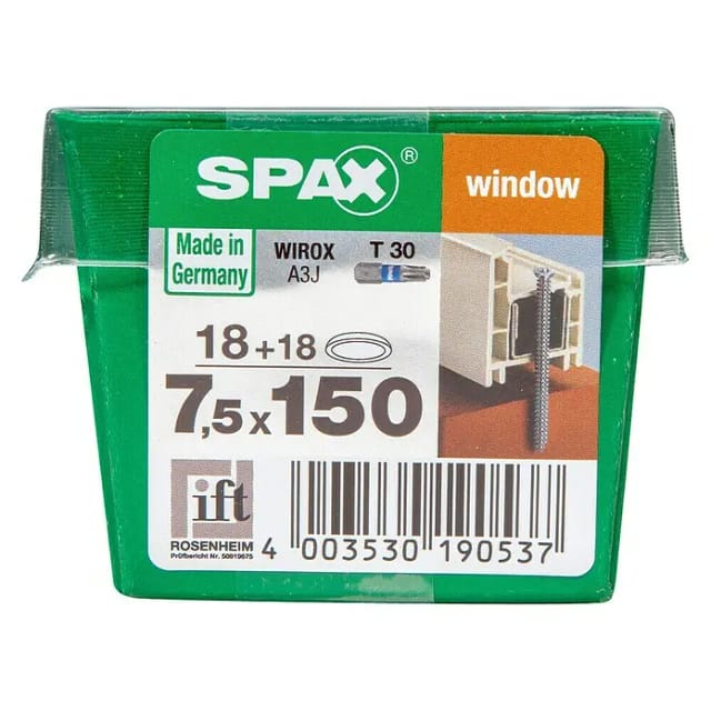 Spax Rahmenanker 7,5 mm x 150 mm Flachsenkkopf 18 Stück