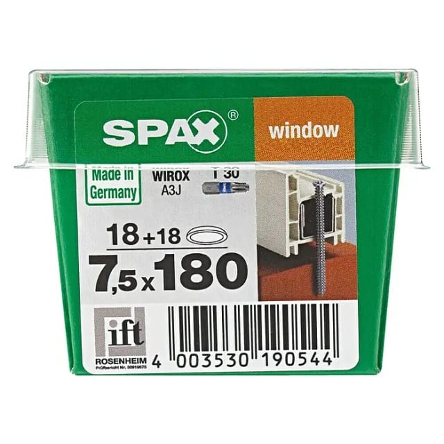 Spax Rahmenanker 7,5 mm x 180 mm Flachsenkkopf 18 Stück
