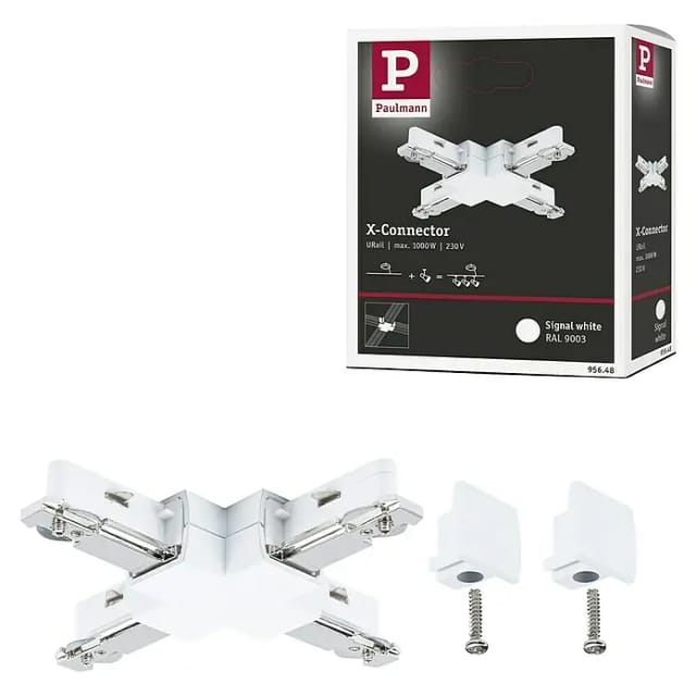 Paulmann Verbinder X-Stück URail 10,4 cm x 10,4 cm Signalweiß