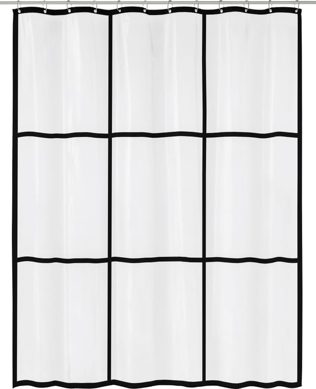 Kleine Wolke Duschvorhang Brooklyn Transparent-Schwarz 200 cm x 180 cm