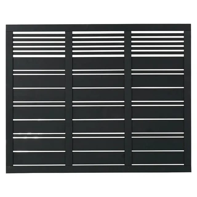 Plus Holz Sichtschutzzaun Silence Nadelholz Schwarz 176 cm x 140 cm
