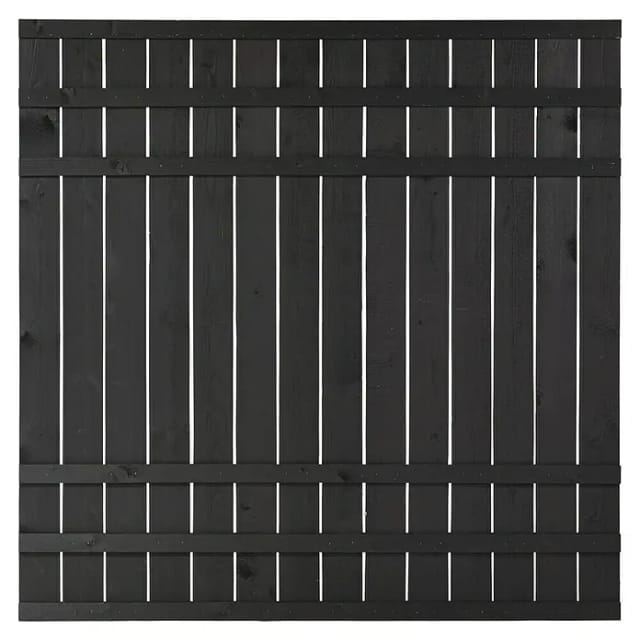 Plus Holz Sichtschutzzaun Rustik Nadelholz Schwarz 180 cm x 180 cm
