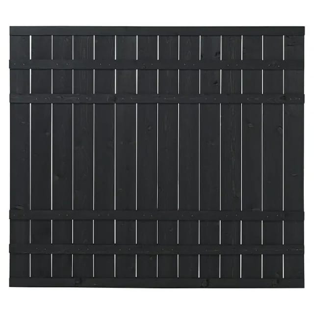 Plus Holz Sichtschutzzaun Rustik Nadelholz Schwarz 180 cm x 158 cm