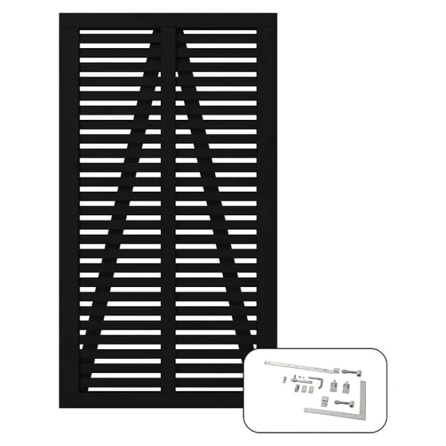 Plus Holz Einzeltor Harmoni Nadelholz Schwarz 100 cm x 180 cm