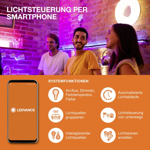 Ledvance Smart+ WiFi Panelleuchte Planon Plus Rücklicht RGBTW 45x45 cm