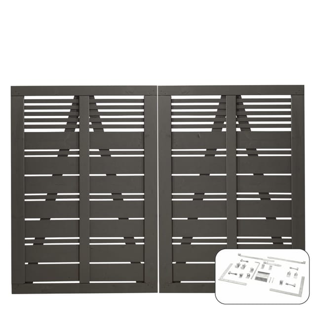 Plus Holz Doppeltor Silence Nadelholz Umbragrau 200 cm x 140 cm