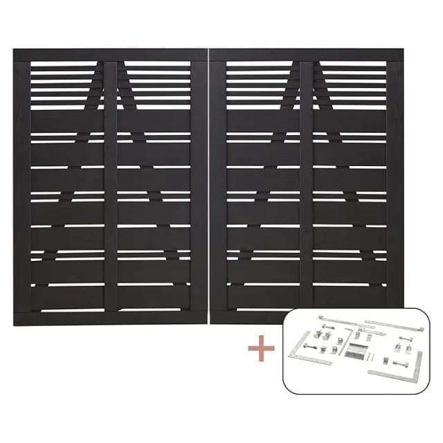Plus Holz Doppeltor Silence Nadelholz Schwarz 200 cm x 140 cm
