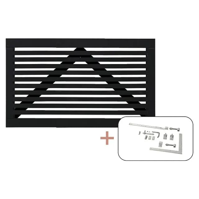 Plus Holz Einzeltor Tokyo Nadelholz Schwarz 150 cm x 90 cm