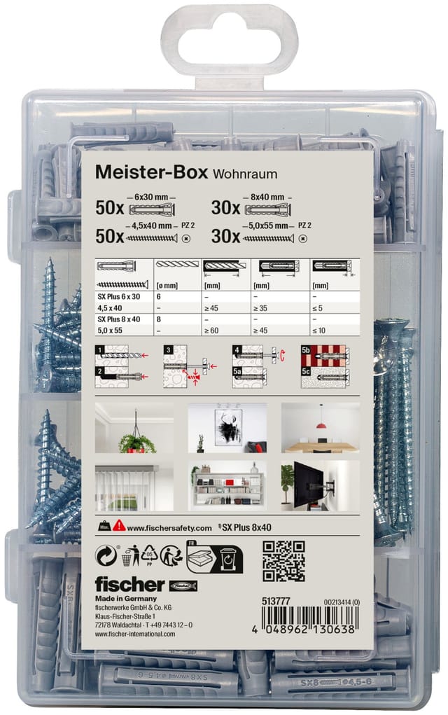 Fischer Meister-Box Wohnraum + Schrauben (160 Teile)