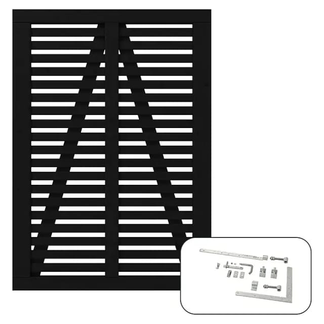 Plus Holz Einzeltor Harmoni Nadelholz Schwarz 100 cm x 140 cm