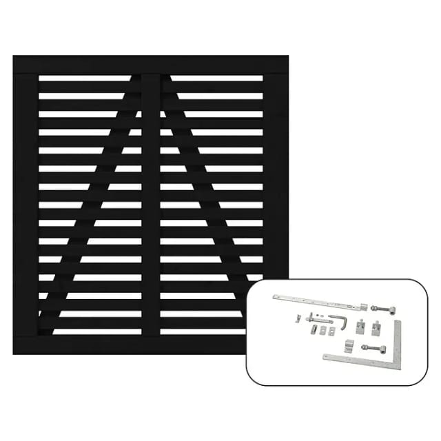Plus Holz Einzeltor Harmoni Nadelholz Schwarz 100 cm x 107 cm