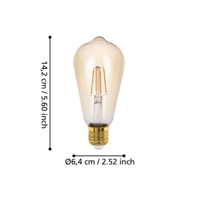 Eglo LED Leuchtmittel ST64 Amber E27 4,9 W