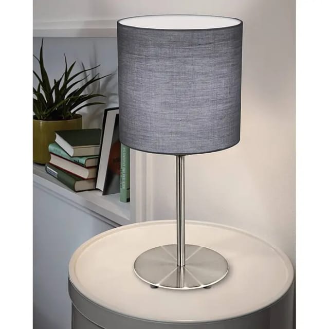 Eglo Tischleuchte Pasteri 1-flammig Nickel-Grau matt E27 60 W