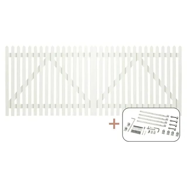 Plus Holz Doppeltor Skagen Lux Nadelholz Weiß 300 cm x 120 cm