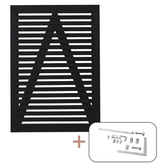 Plus Holz Einzeltor Tokyo Nadelholz Schwarz 100 cm x 140 cm