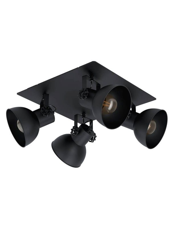 Eglo Spotleuchte Barnstaple 1 4-flammig Schwarz E27 40 W