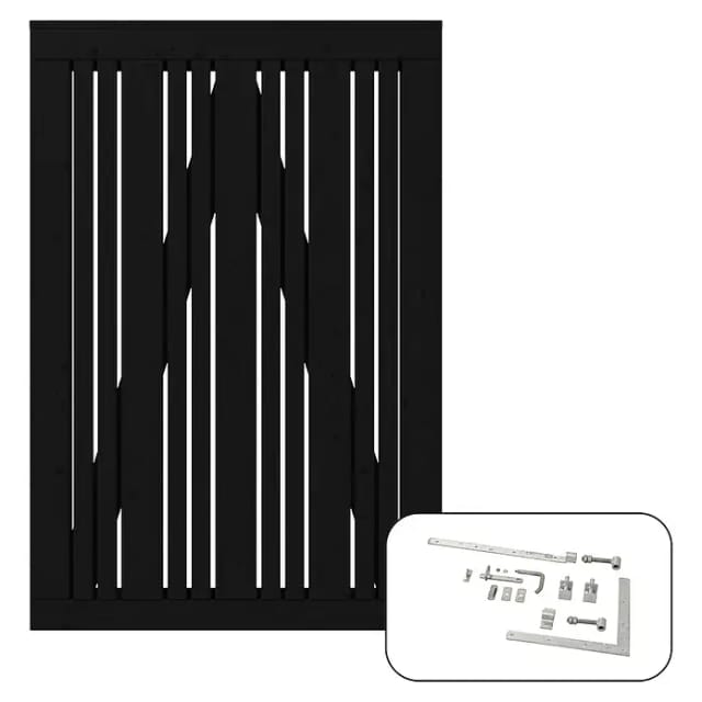 Plus Holz Einzeltor Tangent Nadelholz Schwarz 95 cm x 140 cm