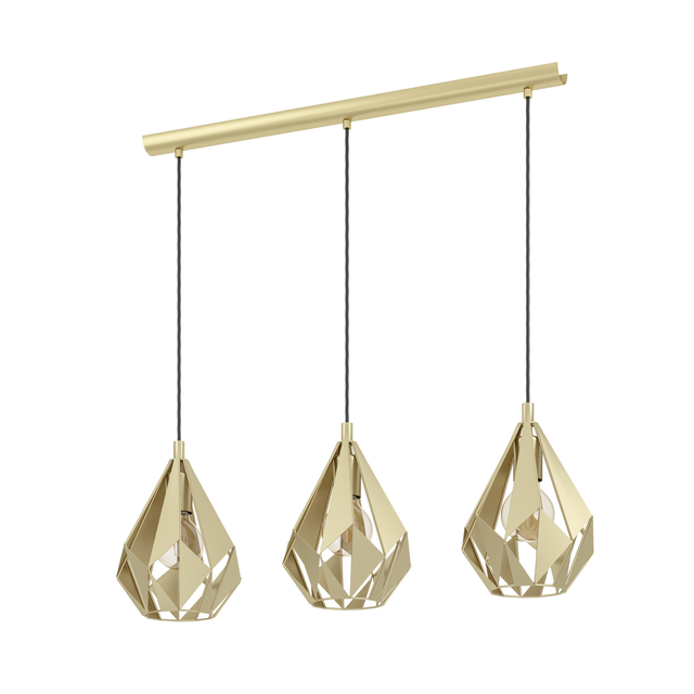 Eglo Hängeleuchte Carlton 3-flammig Gold E27 60 W
