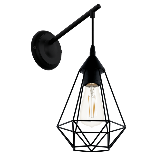 Eglo Wandleuchte Tarbes 1-flammig Schwarz E27 60 W