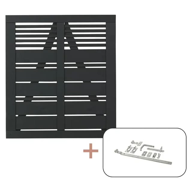 Plus Holz Einzeltor Silence Nadelholz Schwarz 100 cm x 110 cm