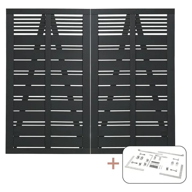 Plus Holz Doppeltor Silence Nadelholz Schwarz 200 cm x 170 cm