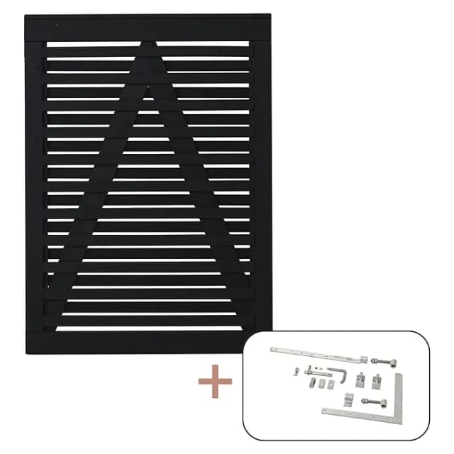 Plus Holz Einzeltor Osaka Nadelholz Schwarz 100 cm x 136 cm