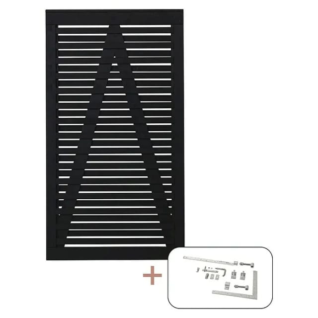 Plus Holz Einzeltor Osaka Nadelholz Schwarz 100 cm x 180 cm