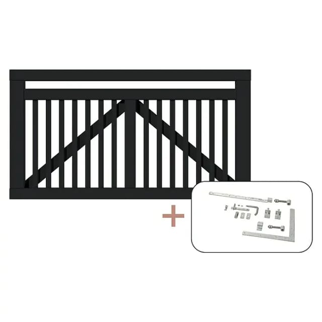 Plus Holz Einzeltor Linea Nadelholz Schwarz 150 cm x 80 cm