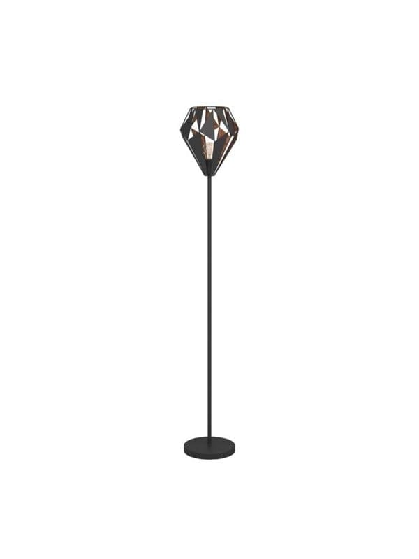 Eglo Stehleuchte Carlton 1 1-flammig Schwarz-Kupfer E27 60W