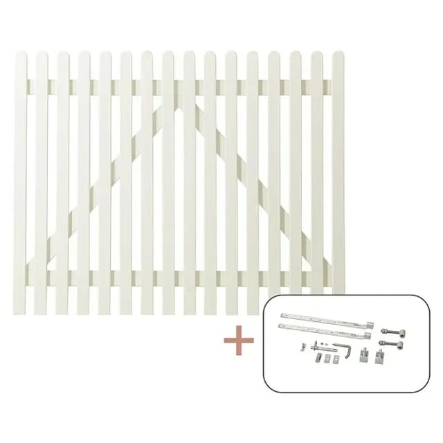 Plus Holz Einzeltor Retro Nadelholz Weiß 150 cm x 120 cm