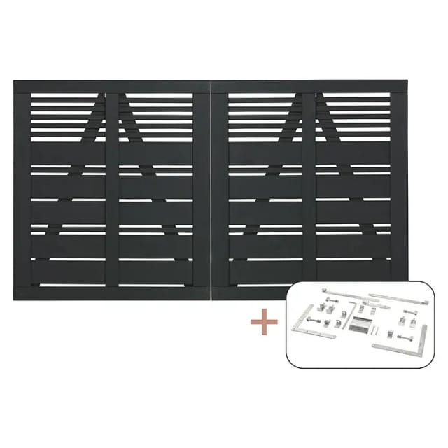 Plus Holz Doppeltor Silence Nadelholz Schwarz 200 cm x 110 cm