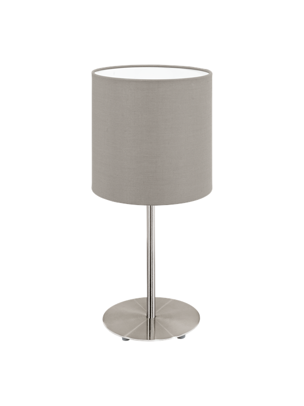 Eglo Tischleuchte Pasteri 1-flammig Nickel-Taupe matt E14 40 W
