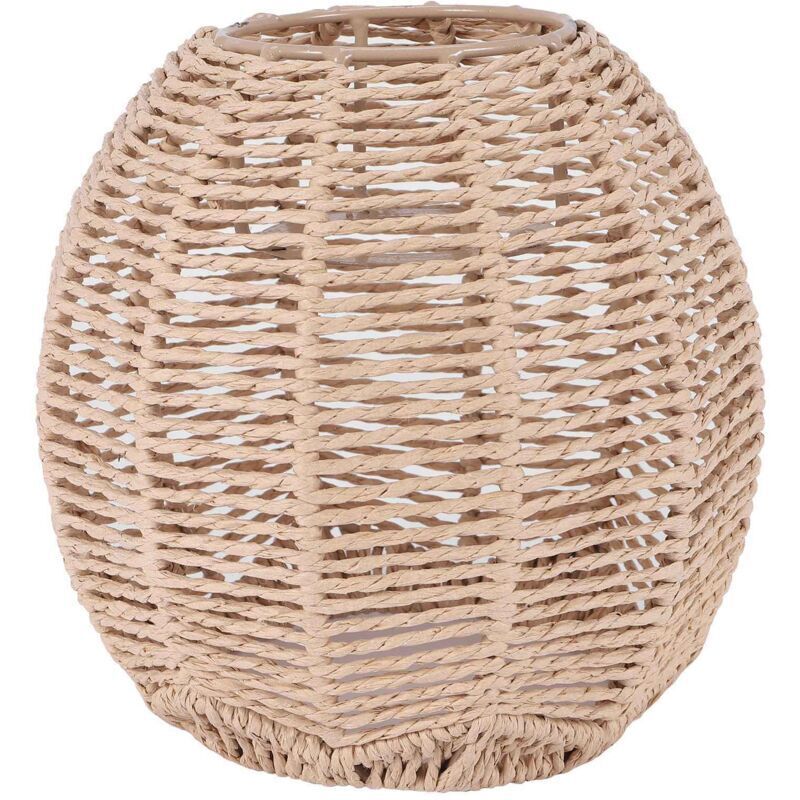 Abat Jour Rotin Tissé Main Style Rétro Éclairage Décoratif Lustre Lampe Couvercle