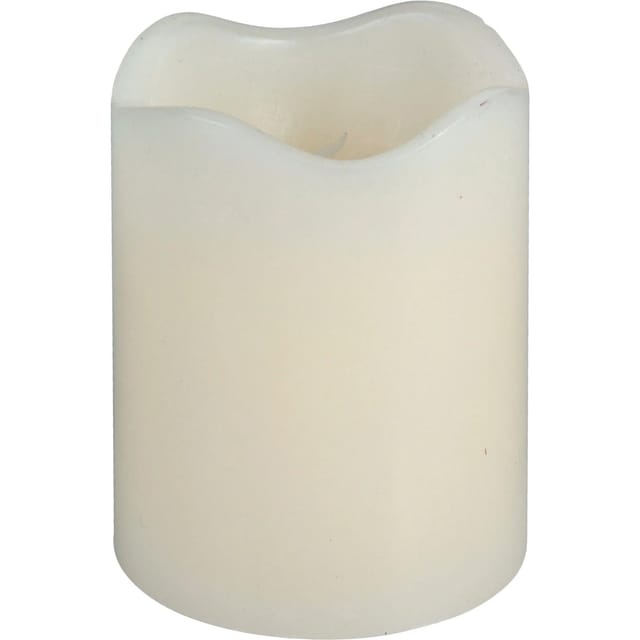 LED Kerze Integrierter Timer Flackernd Elfenbein 9 cm x 7 cm x 7 cm