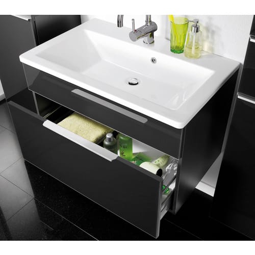 Fackelmann Waschbeckenunterschrank Kara Anthrazit 79,5 cm