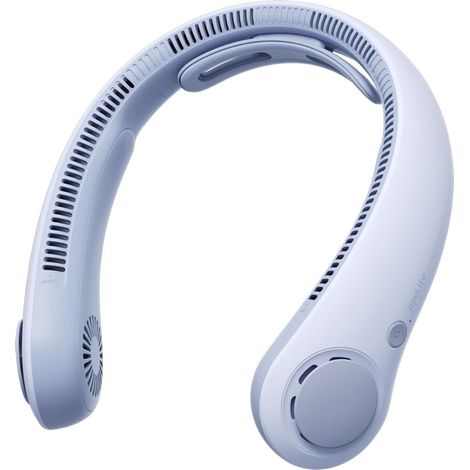 Verbesserter Tragbarer Nackenventilator, 5 Einstellbare Geschwindigkeiten, Leiser, Wiederaufladbarer, Klingenloser 5000-mah-ventilator, Geeignet Für Den Innen- Und Außenbereich, Sonnenblau.